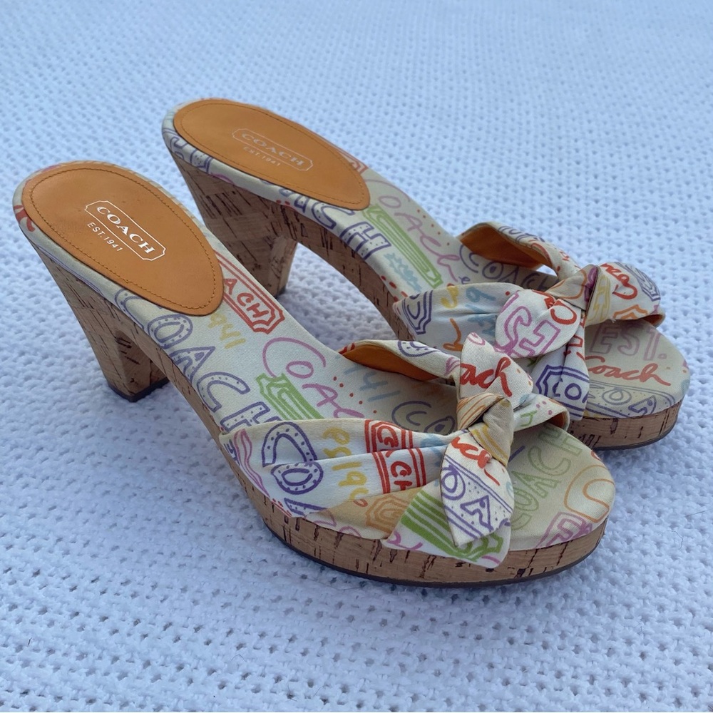 Coach Y2K Karen Multicolor Cork High Heels